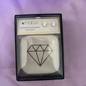 Macy's Sterling Silver Cubic Zirconia Earrings